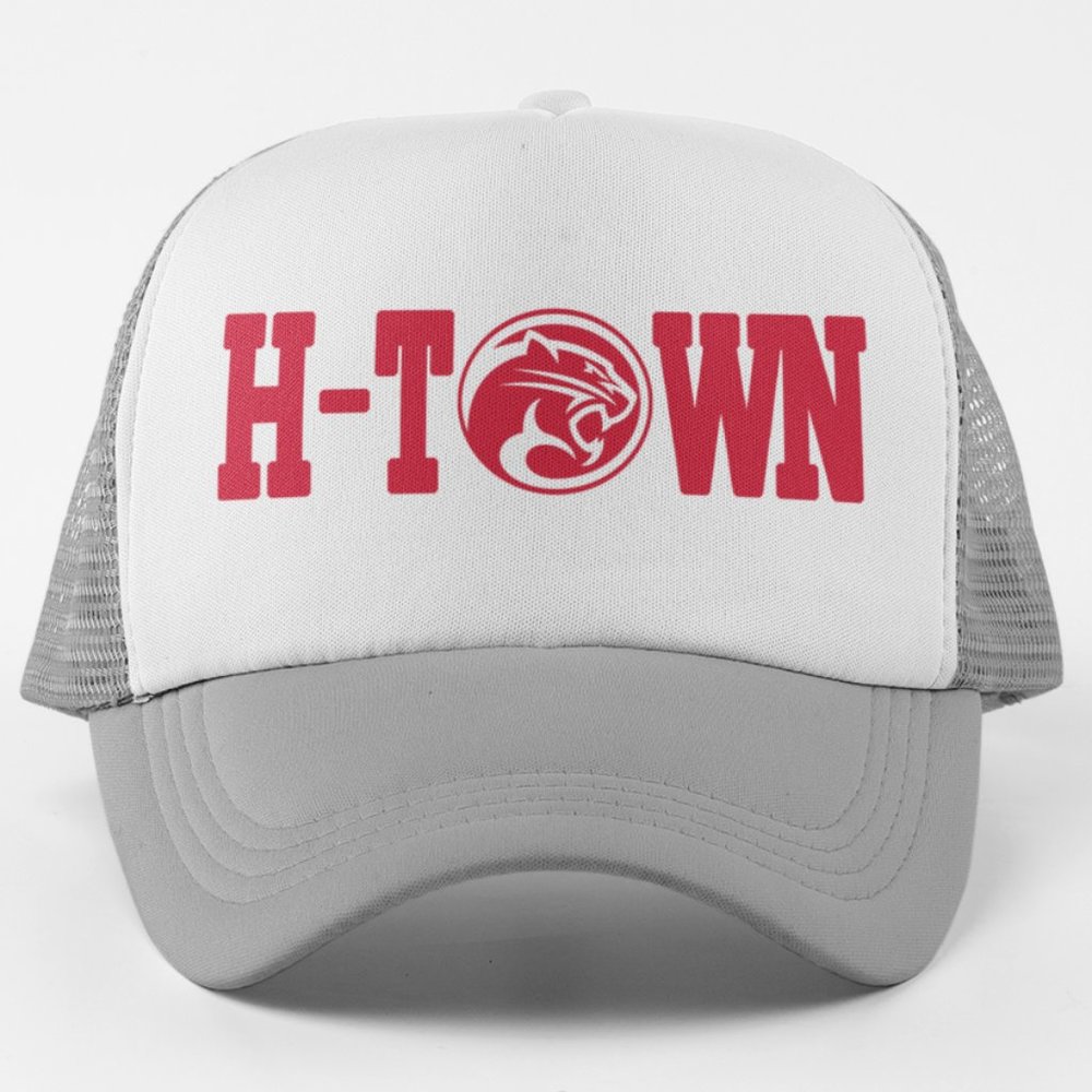 NEW Houston Cougars H-Town Foam Trucker Mesh Snapback Hat WHITE GREY